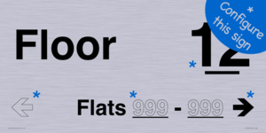 Floor ID sign with One Flat Directional Section